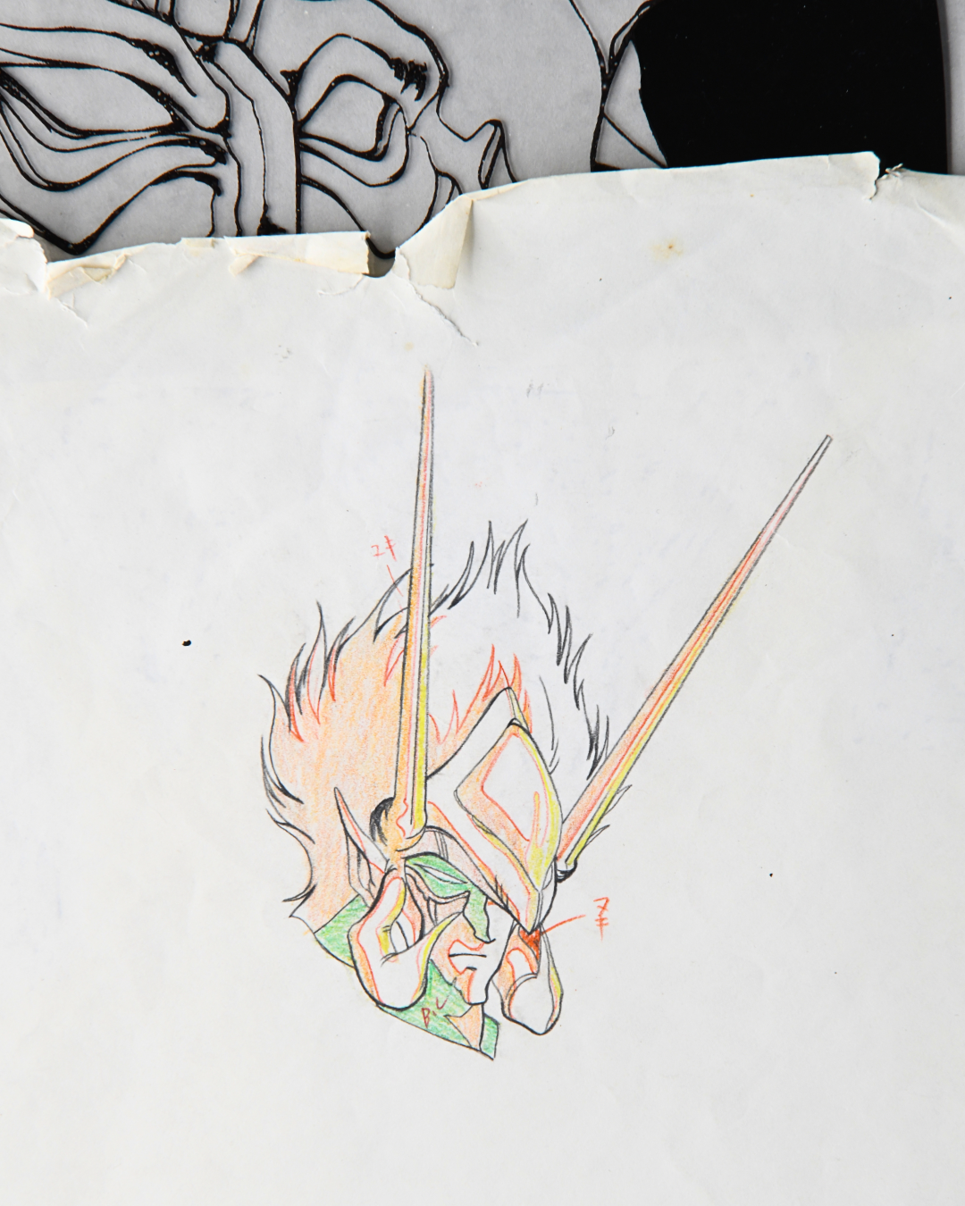 Mechanical head animation drawing from the Mauer collection