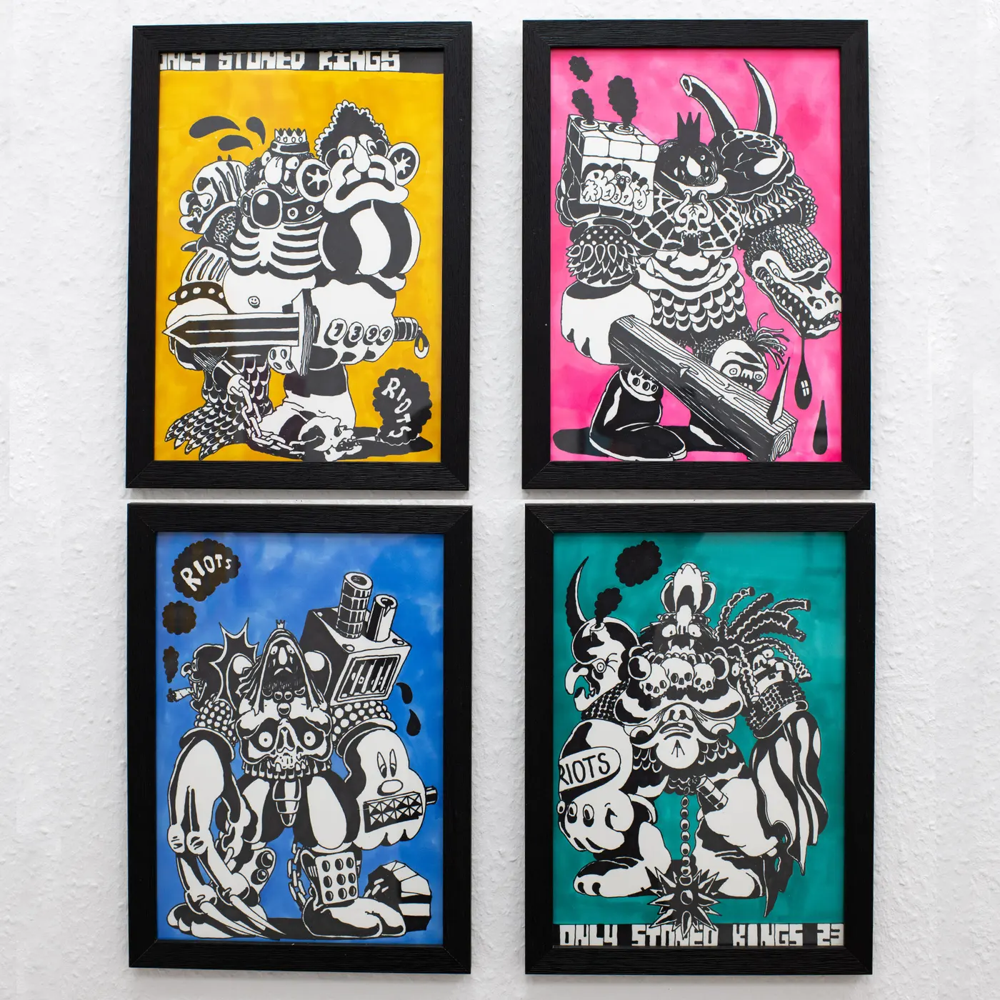RIOT 1394 framed character works