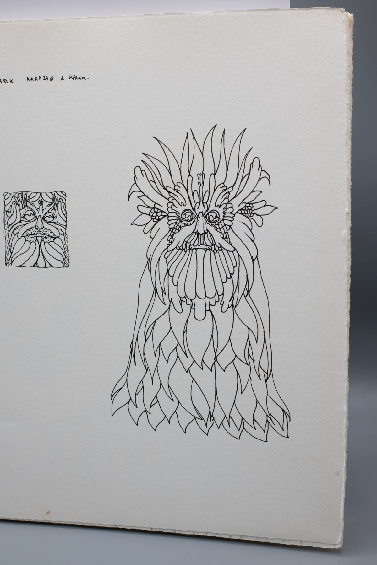 Ink character research for The World of Kaluk